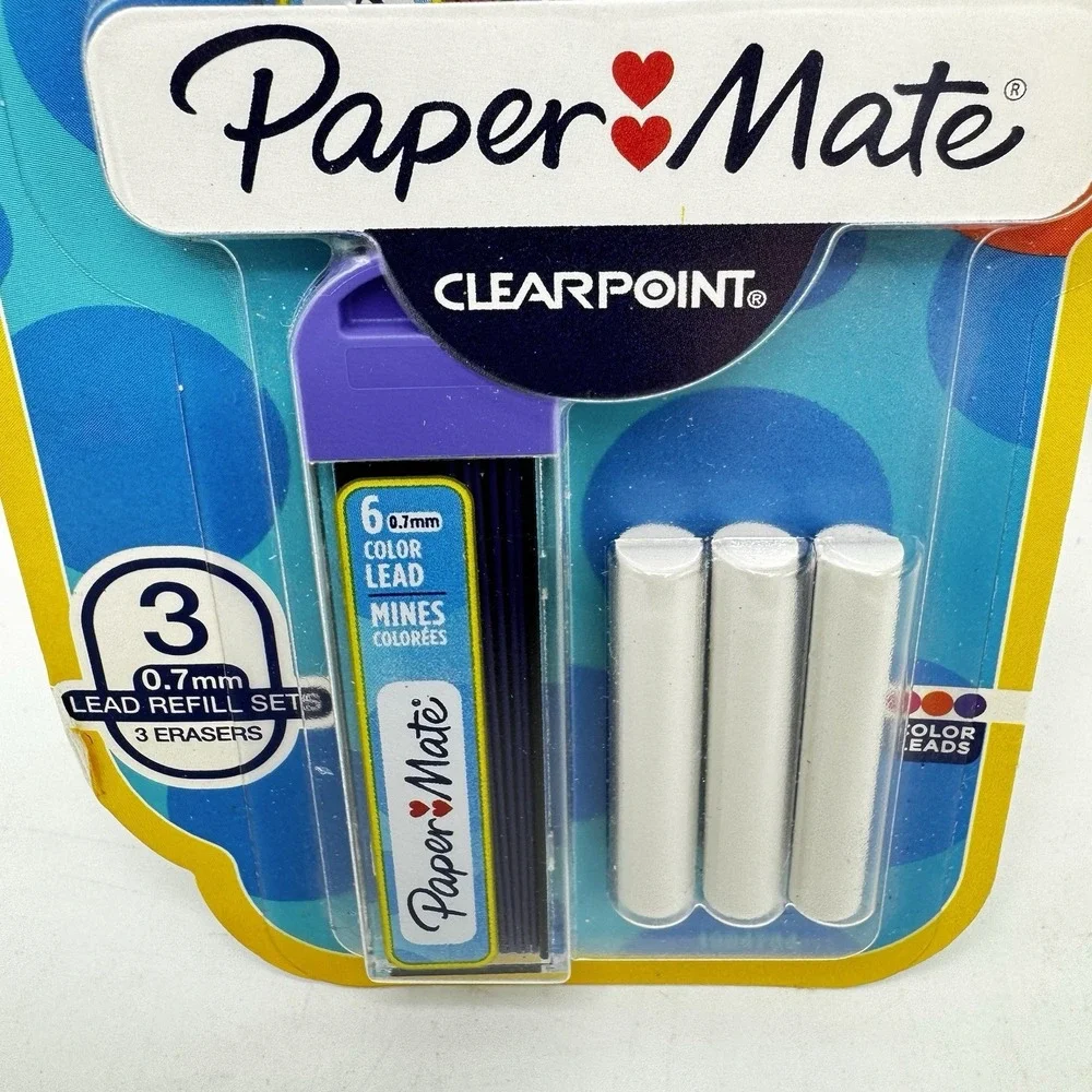 Paper Mate Clearpoint Color Lead Eraser Refills .7mm Erasable